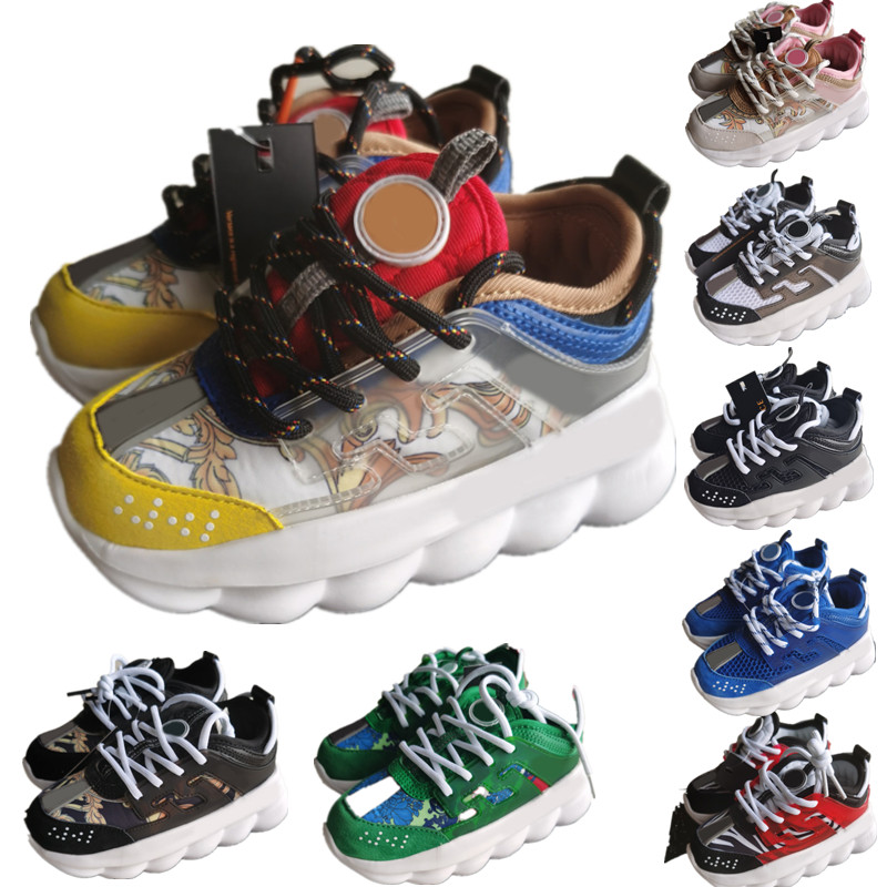 

2022 Fashion Designer Chain Reaction Sneakers Barocco Low Foam Shoes Toddler Kids Boys Girls Running Basketball Shoes Youth Trainer Sport Athletic Shoe Platform, Fill postage