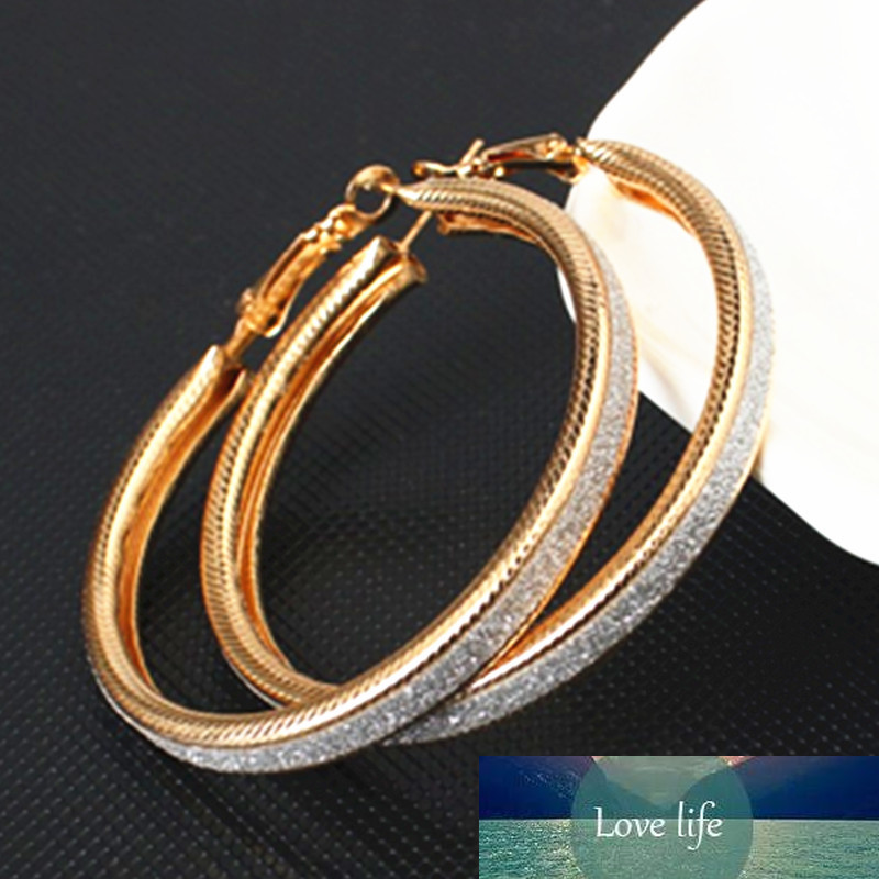 

E047 High Quality Gold Silver Color Hoop Earring for Women Charming Big Large Round Circle Earring Fashion Party Wedding Jewelry