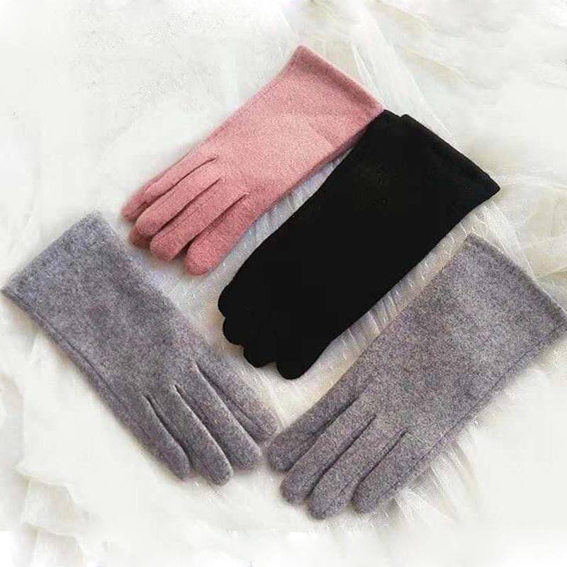 

2020 Gloves women cashmere touch screen gloves winter double warm thinker female five finger women mittens guantes