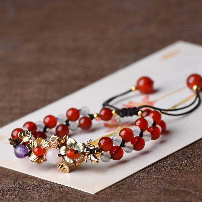 

Fashion Retro Handmade Jewelry Ethnic Stone Beads Bracelet for Women