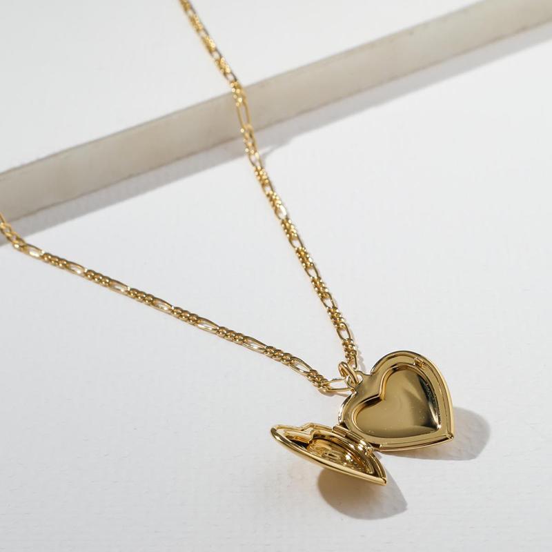 

Love Heart Locket Necklaces Thick Chain Gold Necklaces for Women Vintage Pendant Necklace 2020 Trendy Gift for Friend