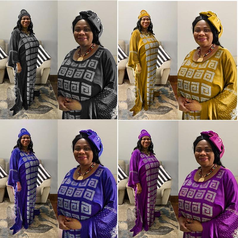 

Europe styl diamond Inlaid Mubarak Dubai Femme Luxury Muslim Dress African Abaya For Women Kaftan islamic Clothing Wth Scarf