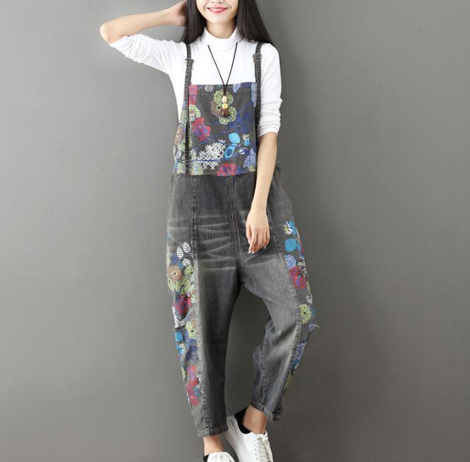 

2021 Denim Women's Retro Suspend Broad Leg Ladies'spandex Overalls Qk9g, Games