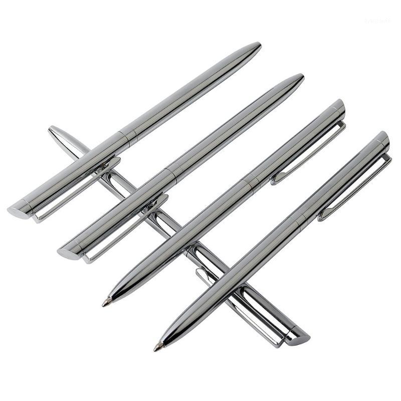 

Metal Ballpoint Pen 0.7mm Brass Ballpoint Pen Rotary Oil Stylo Stainless Steel Ball Point Office School Stationery1, Silver