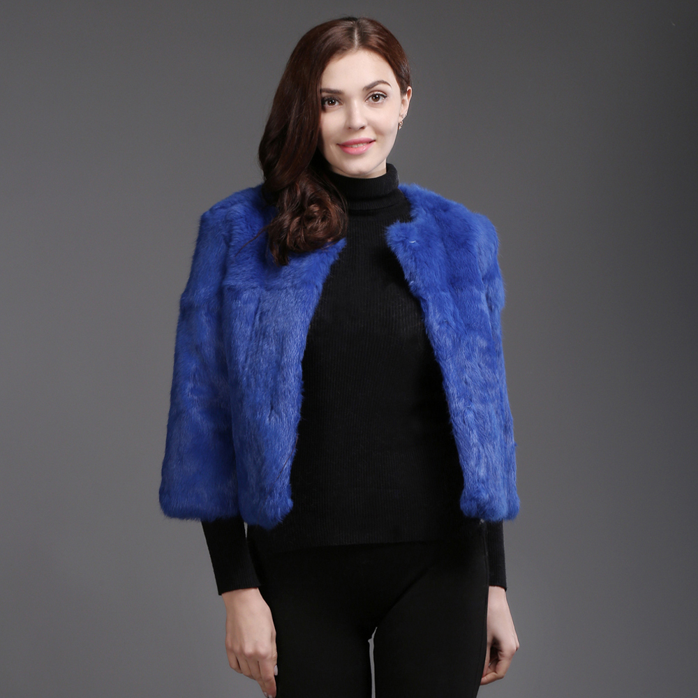 

2020 hot autumn genuine winter sale full of real skin royal women casual rabbit fur, Black