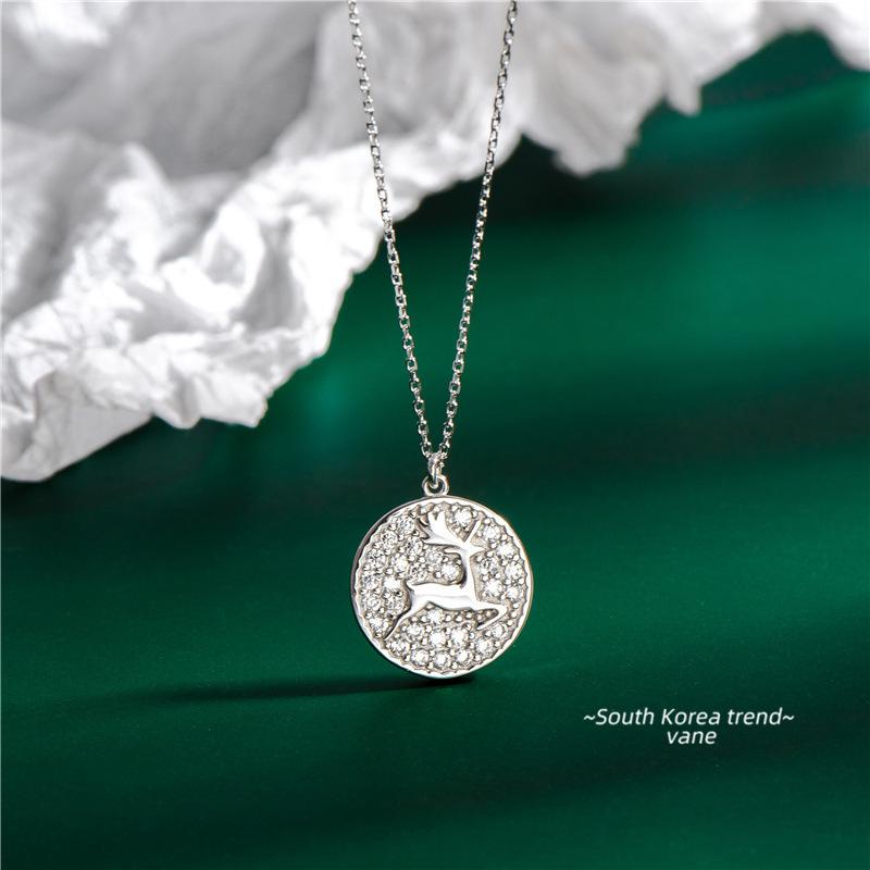 

Sodrov Christmas S925 Sterling Silver 925 Necklace For Women Elk Necklace High Quality Silver 925 Jewelry