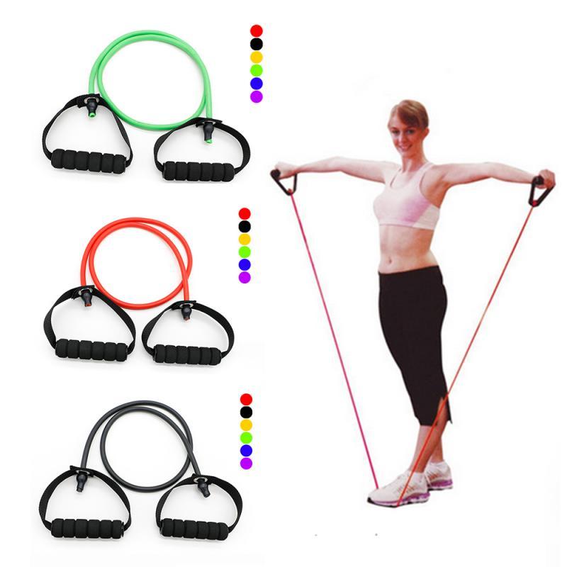 

120cm Yoga Pull Rope Elastic Resistance Bands Workout Rope Rubber Bands Gym Fitness Equipment Expander Exercise Tube Training