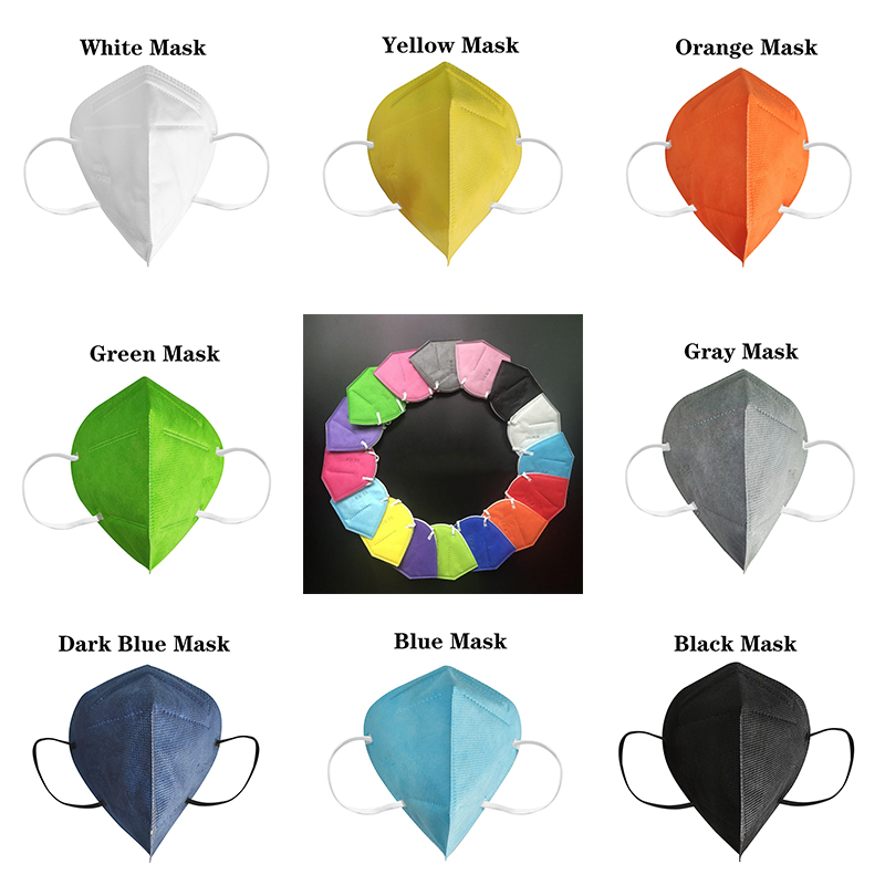 

kn95 adult face mask Factory 95% Filter Colorful Disposable Activated Carbon Breathing Respirator 5 layer designer masks 2021