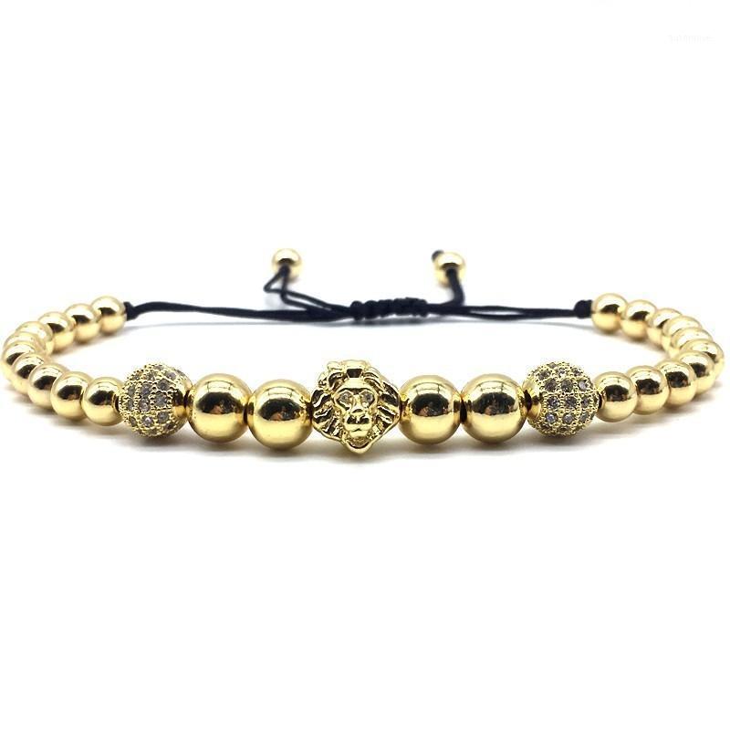 

2020 Fashion New Lion Men Bracelet Handmade Adjustable Pave Cubic Zircon Ball Beads Charm Bracelet For Men Jewelry Gift1