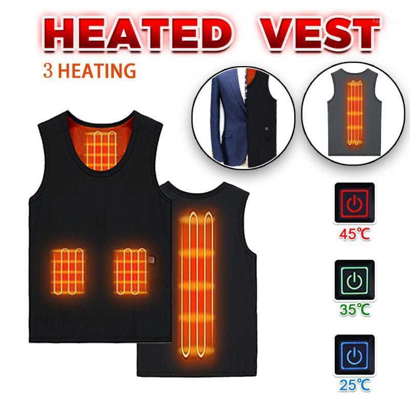 

2020 New 8 Heating Pad Veat Winter Outdoor Men Electric Heated Vest USB Heating Vest Winter Thermal Cloth Feather Hunting Jacket1, Bk