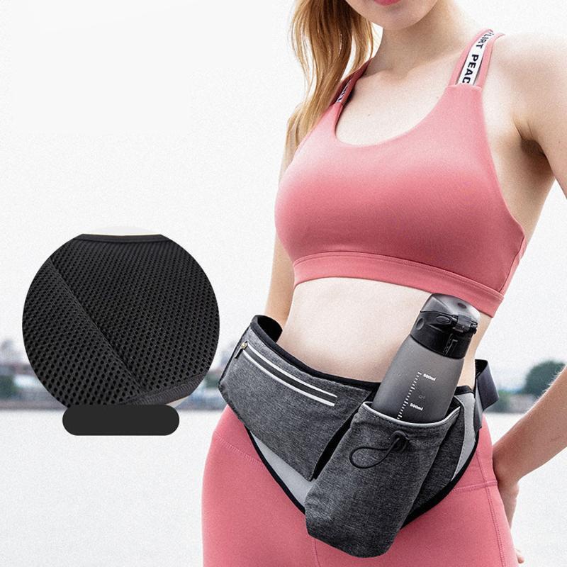 

Hip Bum Waist Bag Belt For Men Women Outdoor Sport Neutral Pure Color Water Nylon Banana Belt Bags Shoulder Chest bag#g31, Black
