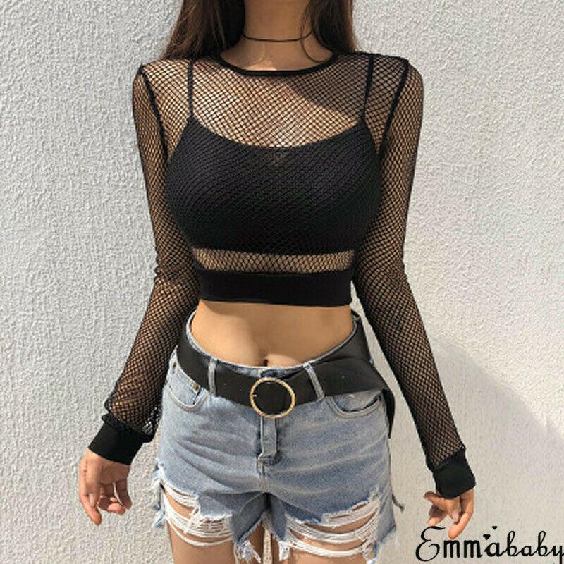 Black Fishnet Tops Australia | New 