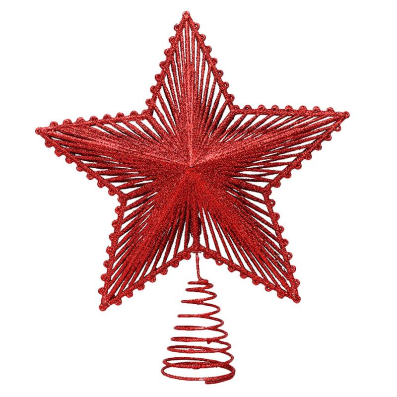 

2 pcs Christmas Tree Topper Glitter Xmas Decor Treetop Star for Office