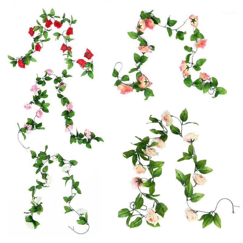 

Artificial Rose Flower Vine Simulation Ivy Wedding Christmas Floral DIY1, Red