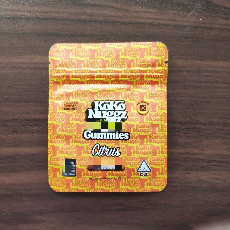 

20s Newest Koko Nuggz Runtz Gummies packaging bags Super Fruit Flavor Mixers 500MG Mylar Bags Empty Medicated Sour Rainbow Packaging Bag