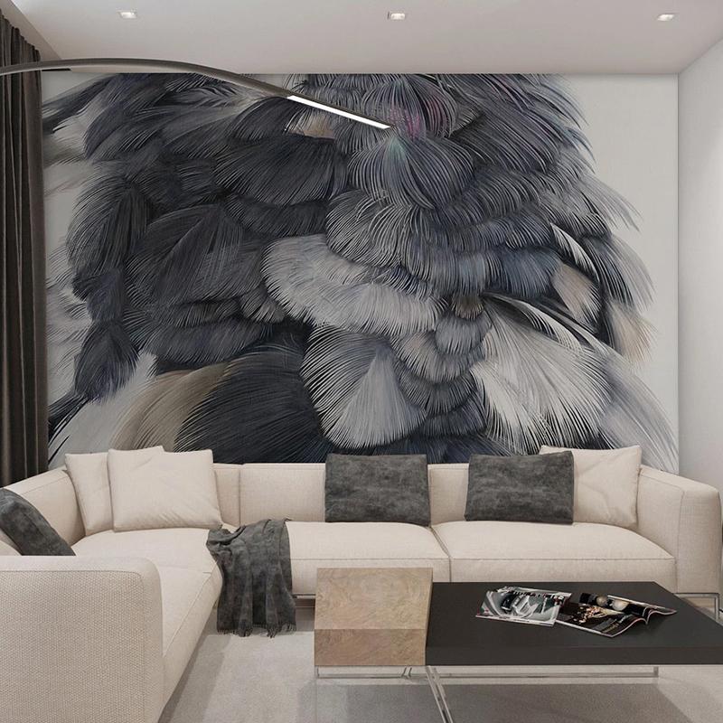

Custom 3D Photo Wallpaper Creative Color Feather Large Mural Wall Art Modern Bedroom Living Room Sofa Decoration Wall Painting, As pic