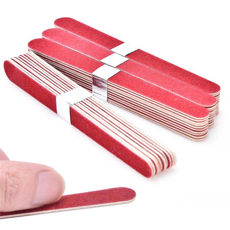 

40Pcs Double Sided Thick Stick Wood Nail File Manicure Pedicure Buffer Sanding Files Crescent Sandpaper Grit Nail Art Tool