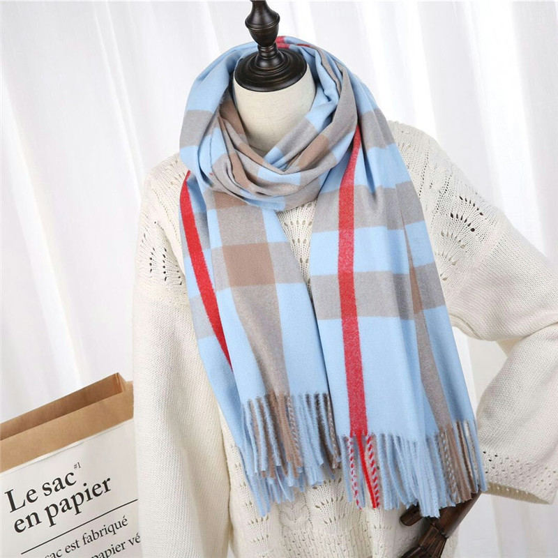 

Wholesale winter cashmere scarf high-grade soft thick cashmere scarv classic long tassel scarf men's women's brands shawl scarves 200*70cm, Blue;gray