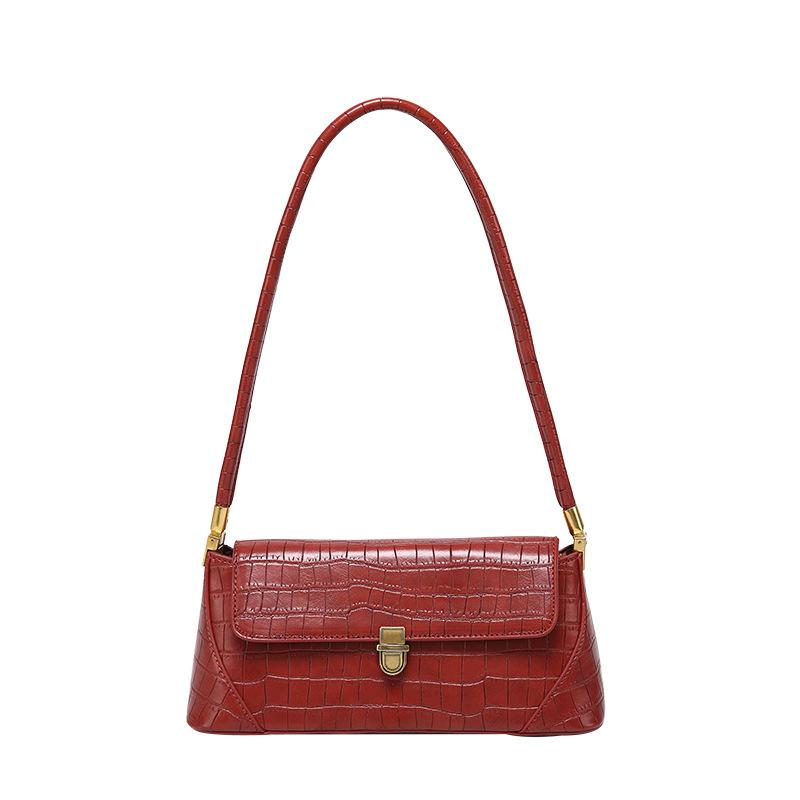 

New women's bag fashion crocodile pattern Handbag Shoulder Bag, Black