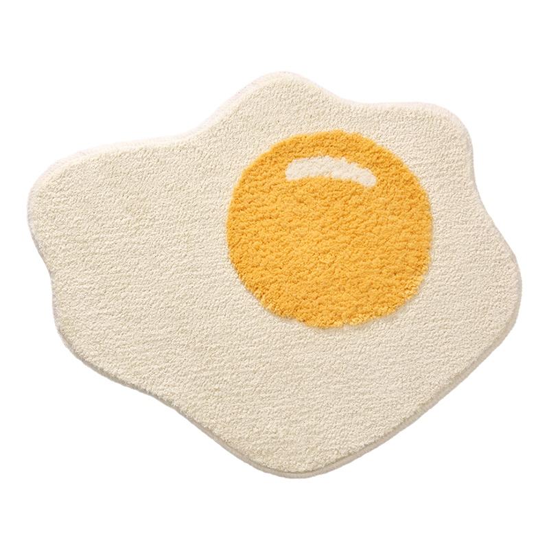 

Egg Bathroom Rug Funny Entrance Carpet Area Rugs Kitchen Rug Bedroom Floor Mats Nordic Welcome Doormat Chic Room Decor, White and yellow