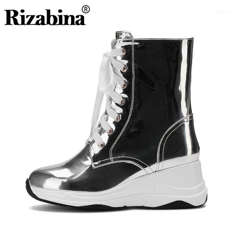

RIZABINA Real Leather Women Ankle Boots New Fashion Cross Strap Winter Shoes Women Basic Casual Daily Lady Footwear Size 34-401, Black