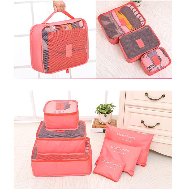 

Hot Sale Travel Organizer Storage Bag Set Clothes Organizer Bags Pouch Suitcase Home Closet Bags for Storage 6 PCS