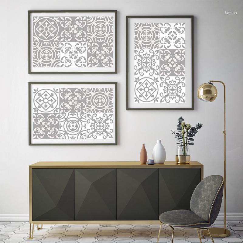 

21*100cm*7pcs Gray Moroccan Retro Laptop Sticker Cabinet Sticker Waterproof Floor For Kitchen Bathroom Wallpaper1, Mf013
