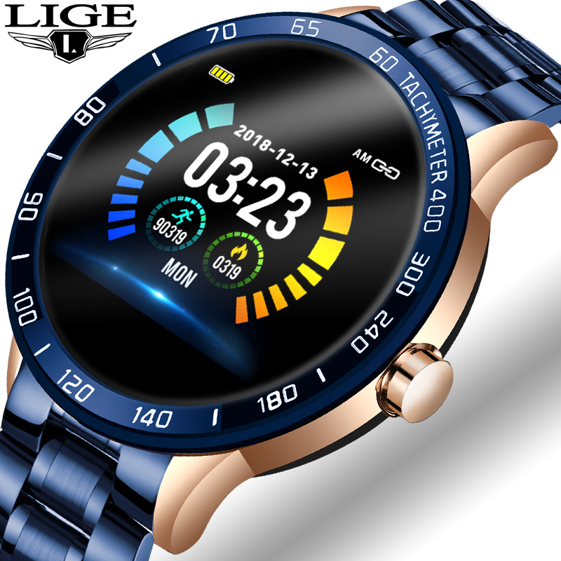 

Mens' Watches Fashion Smart Sport Clock Bluetooth Digital Electronic Wrist Watch For Male Wristwatch Women 210203, Gold black