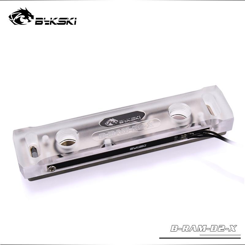 

Bykski 2 Channel RAM Water Block Memory Acrylic Copper Heat Disspation Cooler RGB RBW Light Option,B-RAM-D2-X
