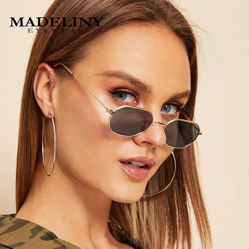 

MADELINY Sunglasses Women kardashian Vintage Glasses Fashion Metal Frame Small Glasses MA010