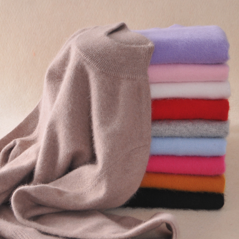 

2021 New Half Turtleneck Cashmere Sweater Women Soft Warm Solid Color Pullover Tops Pull Femme Jersey Jumper Knitted Sweaters 1o0v, Red