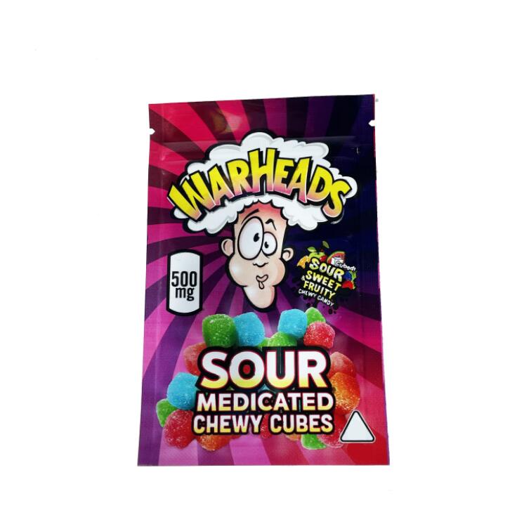 

600mg edibles gummy bags warheads sour edible packaging 420 mylar bag 2021 Free DHL