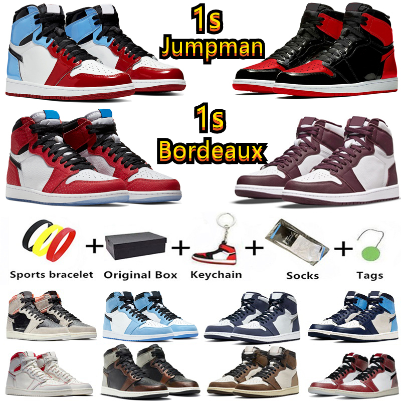 

Jumpman 1 1s men women basketball shoes Bred Patent Bordeaux Brotherhood Fearless Obsidian Fragment Particle Grey Bone Rust Shadow Pollen mens Sports Sneakers, Color#48
