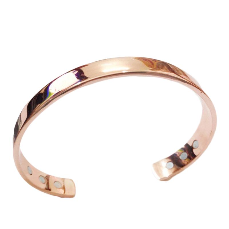 

Pure Copper Magnet Energy Health Open Bangle Plated Gold Simple Magnetic Health Bracelet Bio Healthy Healing Copper Bracelet