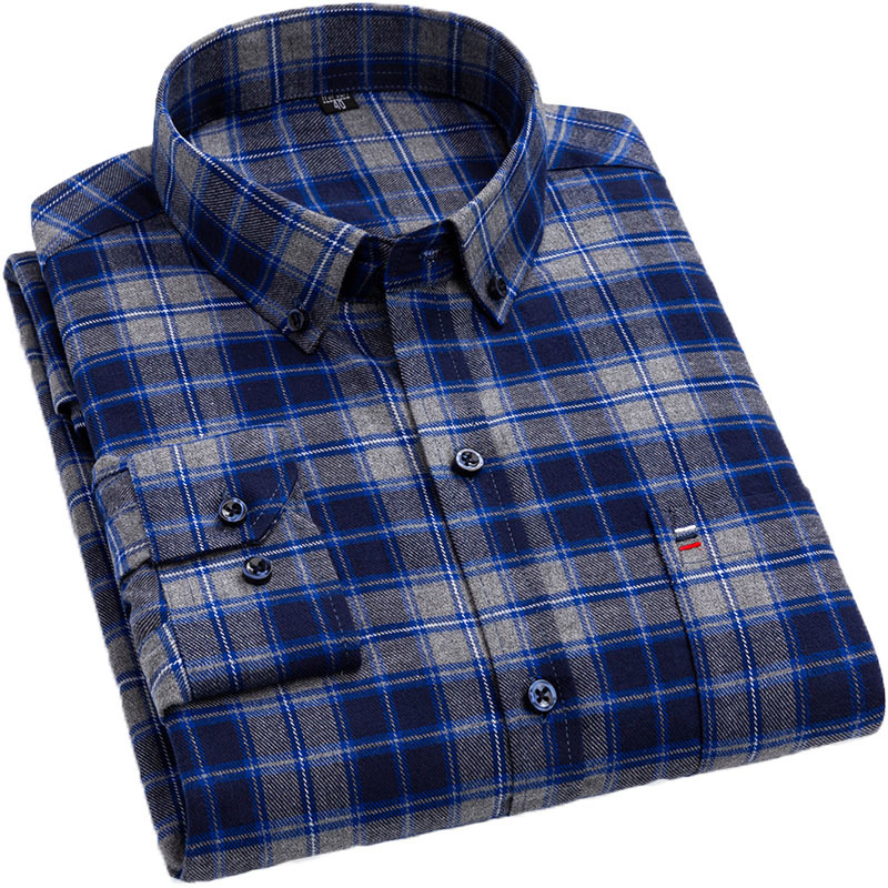 

2021 New Brand Classic 100% Pure Cotton Men's Long Sleeved Plaid Casual Fit Soft Comfortable Business Social Shirt Leisure 3s4m, 6sc-m816