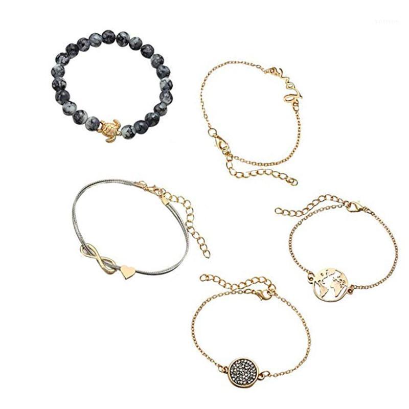 

5Pcs Fashion Simple Ethnic Style Retro Bracelet Vintage Female Creative Bracelet Valentine's Day Gift Women Accessory L01081