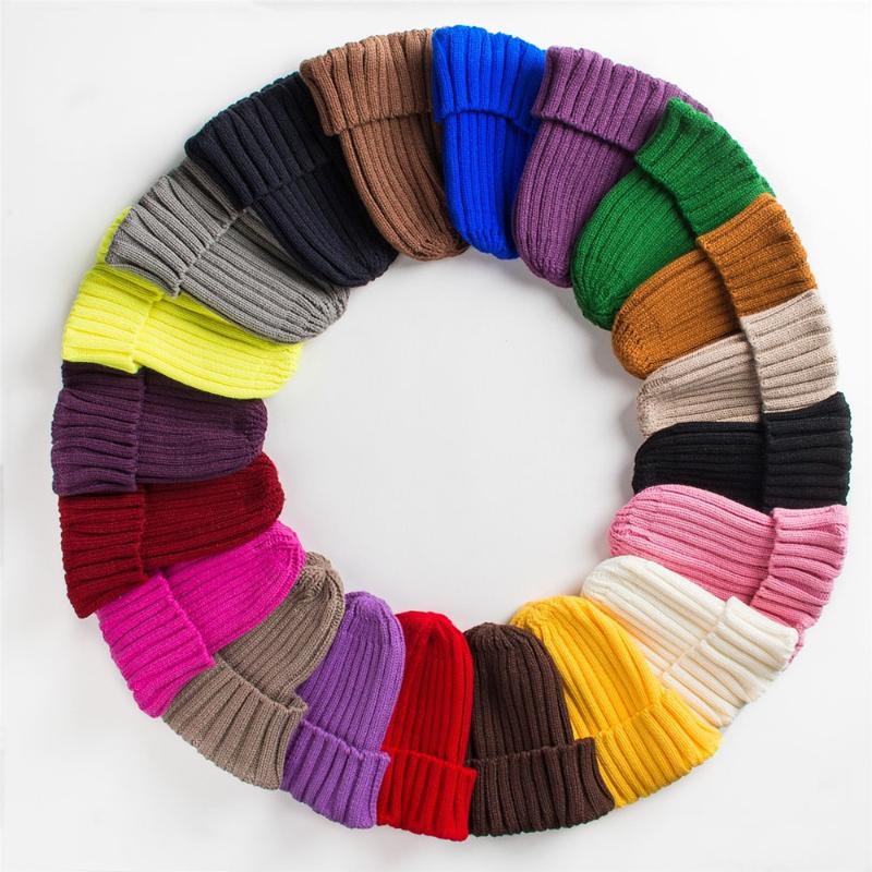 

New Candy Colors Winter Hat Women Knitted Hat Warm Soft Trendy Kpop Style Wool Beanie Elegant All-match