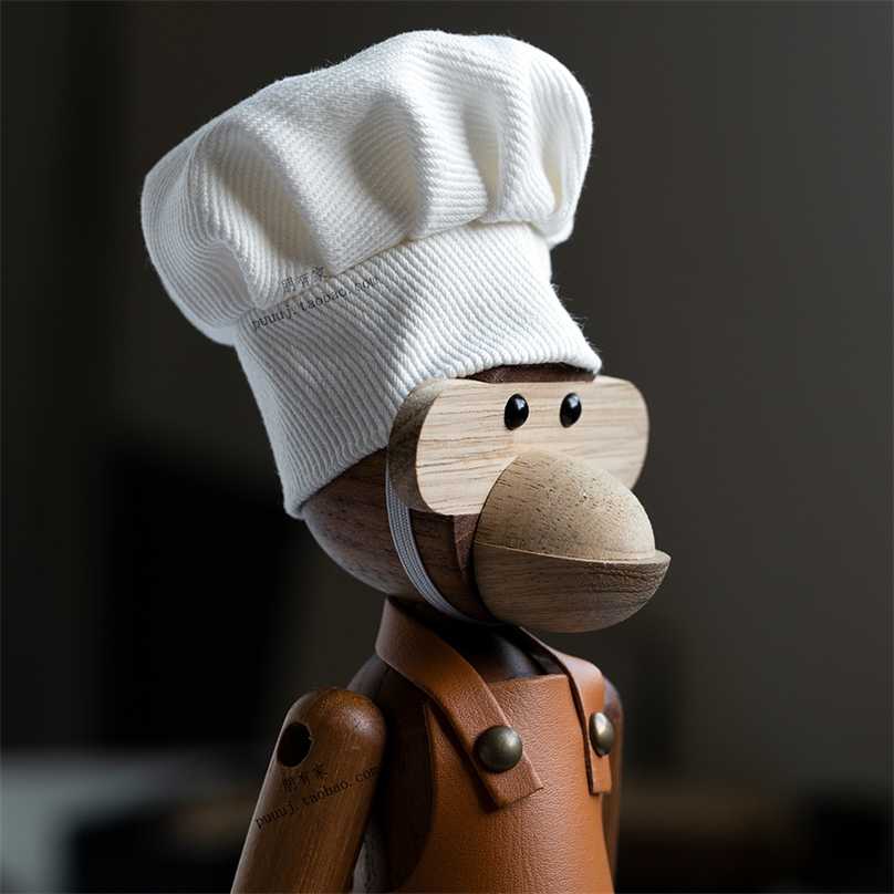 

Denmark Wooden Monkey Accessories Decoration Northern Europe Teak Wood Monkey STUDENTS CAP SANTAS WREATH Glasses Bag Hat 220104