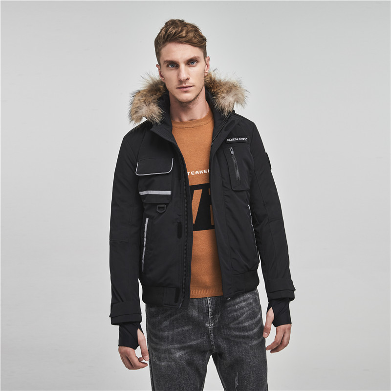 

Inverno com capuz parka de moda masculina casual casaco ao ar livre selvagem grosso quente parkas casacos masculino roupas marca, As picture