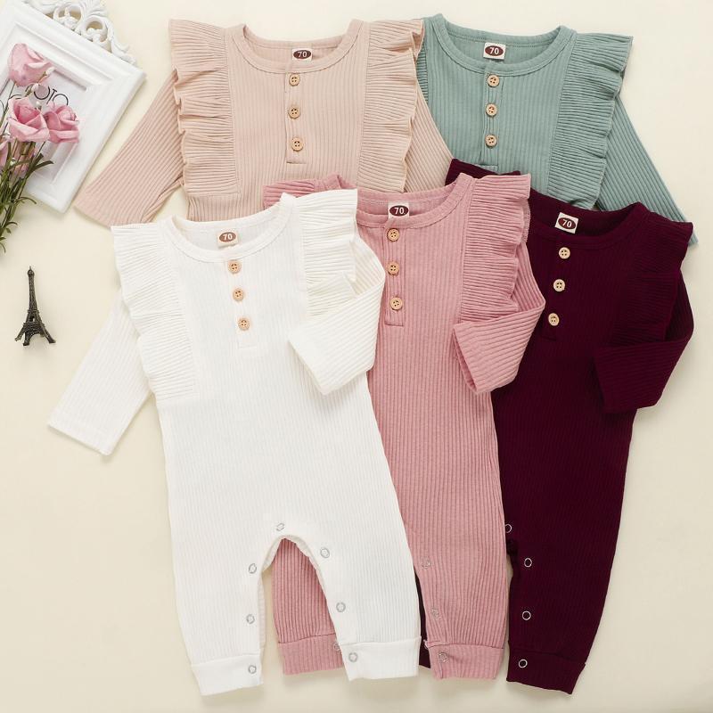 

Adorable Newborn Infant Baby Boys Girls Long Sleeve Solid Ruffles Romper Jumpsuit Cotton Infant Body Long Sleeve Baby Clothes1, Green