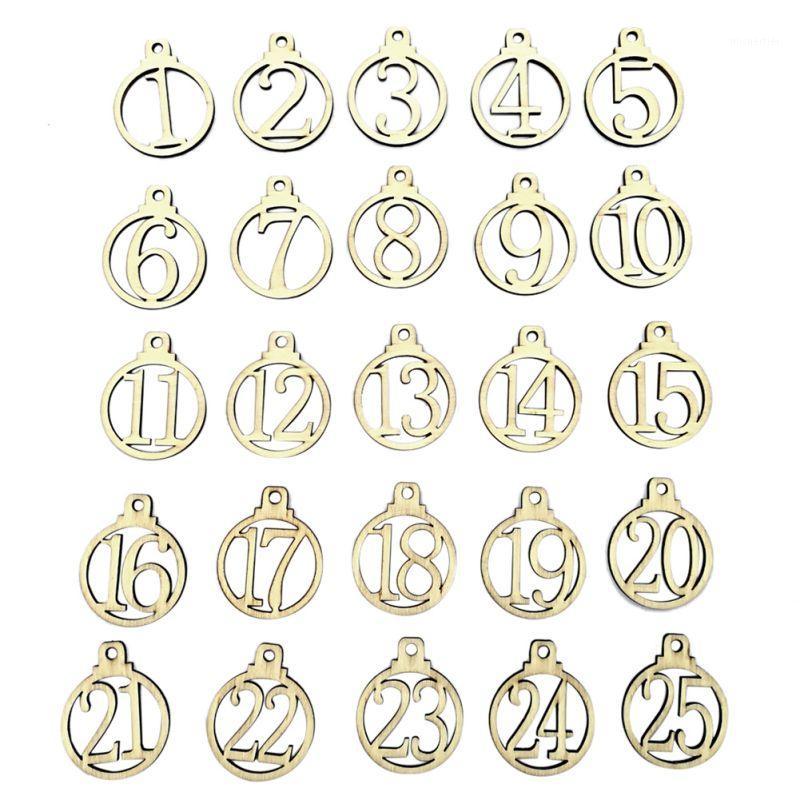 

25pcs Digital/26pcs Letters Christmas Ornaments Wooden Number English Letters DIY Xmas Advent Calendar Label Wedding Party Decor1