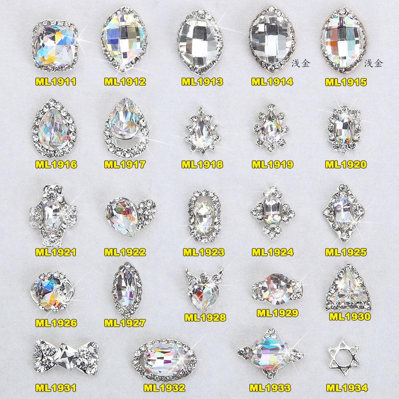 

5pcs New Crystal K9 Colorful Nail Rhinestone Alloy Nail Art Decorations DIY Glitter Charm 3D Jewelry Manicure Supplies