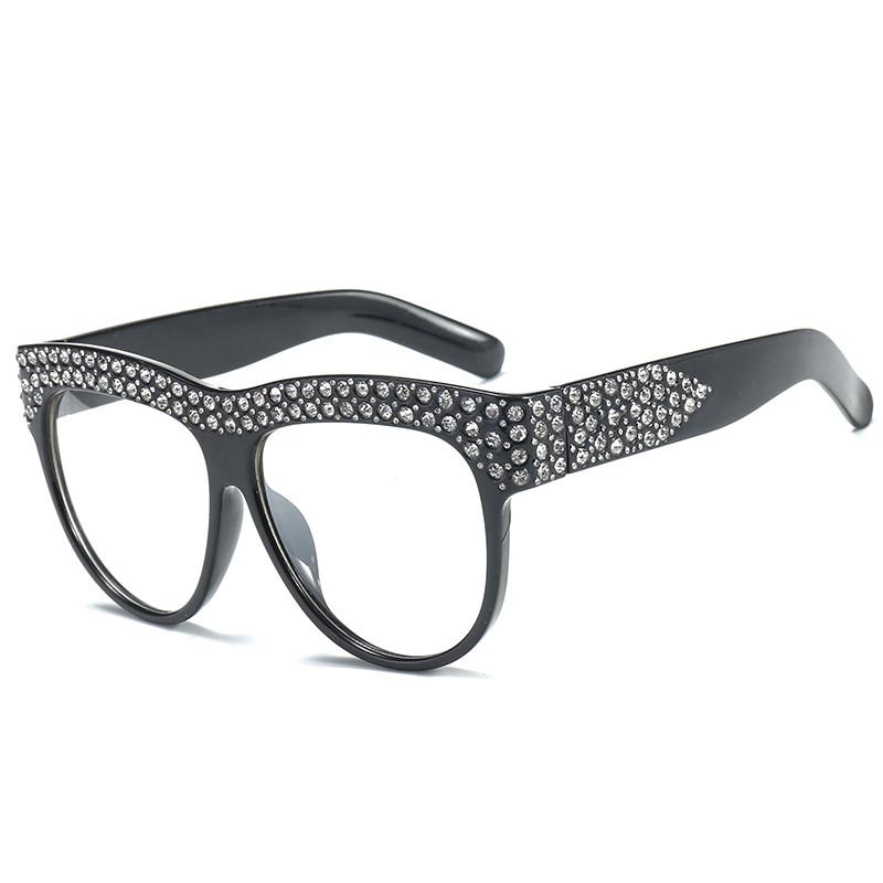 

Sunglasses Luxury Cat Eye Women Italy Brand Designer Diamond Sun Glasses Ladies Vintage Oversized Shades Female Flat Top Eyewear