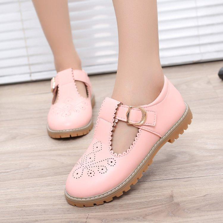 

Girl Dress Shoes Autumn New Fashion Princess children Girl Party Solid Pretty school shoes Round Leather Kids1, Black