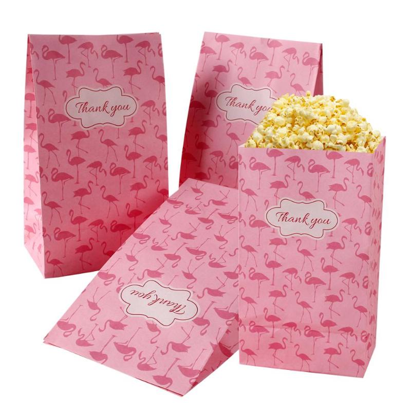 

HUIRAN Paper Gift Bags Kraft Bag Paper Popcorn Box Goodie Bags Flamingo Style Popcorn Bag Candy Birthday Wedding Decor Gift