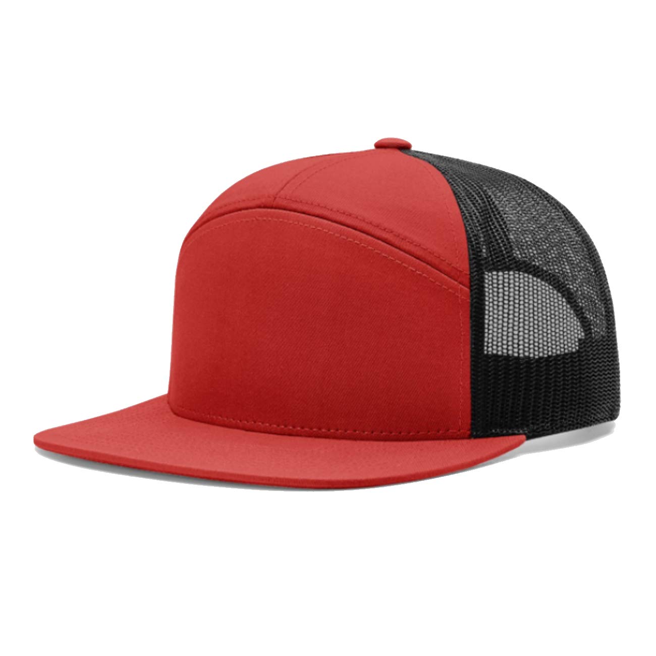 

custom logo richardson style 958 7 panel trucker cap polyester hat baseball cap 7 panel trucker hat red black green, Pls contact us before odering