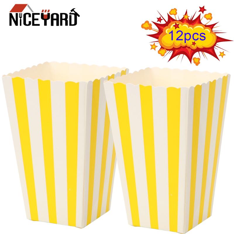 

NICEYARD 12pcs Favor Candy Treat Popcorn Boxes For Wedding Birthday Party Supply