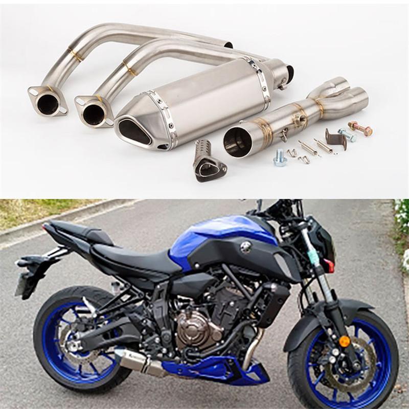 

MT-07 Full Set Motorcycle Moto Exhaust Pipe And Link Pipe With DB Killer For YAMAH FZ07 MT07 2014 2020 2020 Year1