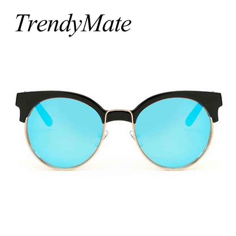 

2020 Newest Fashion Ladies Round Sunglasses Women Designer Vintage Metal Cat Eye Mirror Sun Glasses UV400 716M