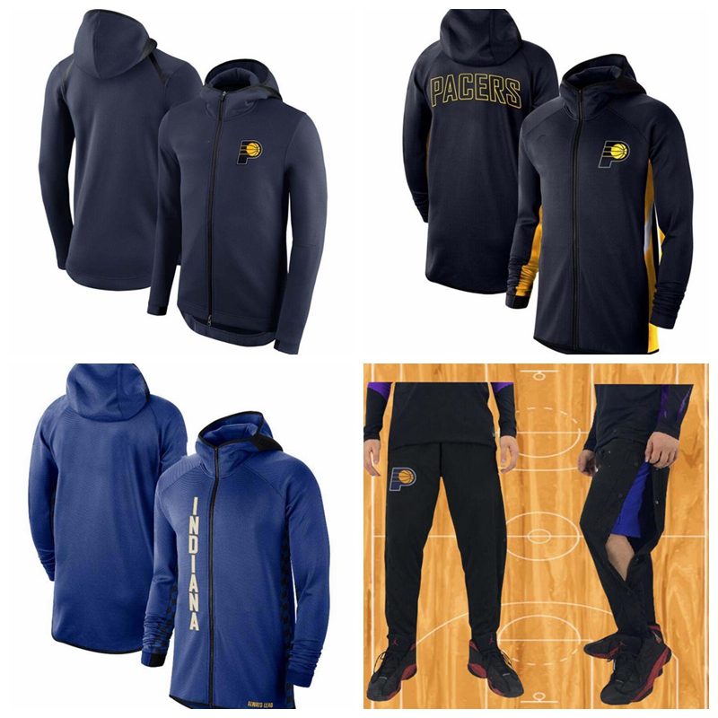 

Mens tracksuit Indiana Pacers outdoor sports clothing hoodie,, basketball team zipper salute casual warm-up jumper, Blue;black